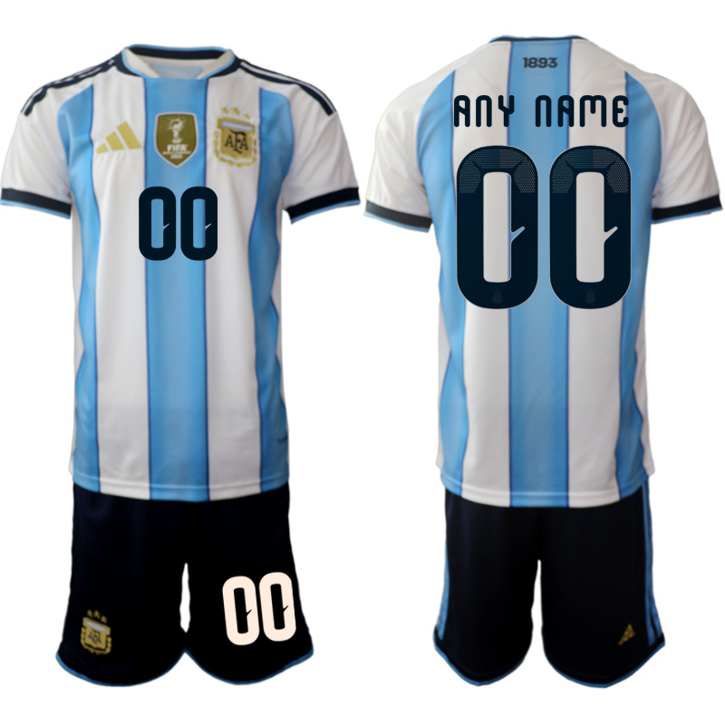 Men Custom Argentina home style 2026 World Cup Soccer jersey